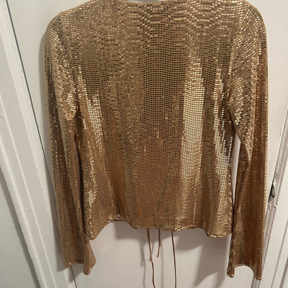 Show Me Your MuMu Shimmering Gold Top Small - Picture 3 of 3